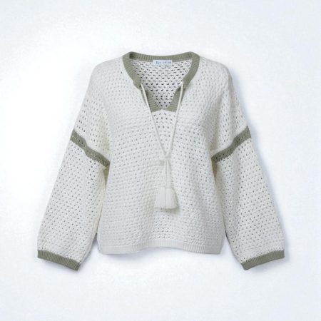 KARLEK MAGLIA TRAFORATA BIANCA