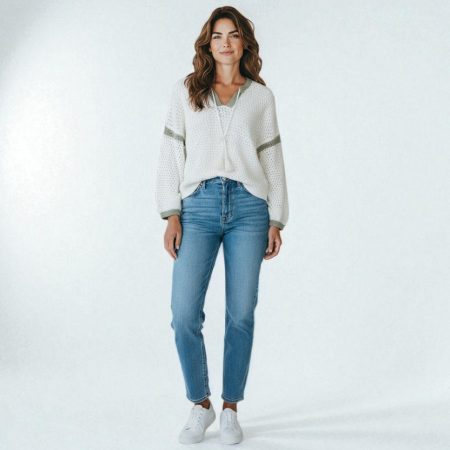 KARLEK MAGLIA TRAFORATA BIANCA