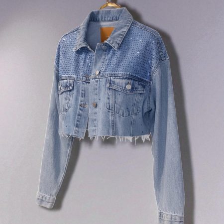 LUMINA GIACCA JEANS CON STRASS