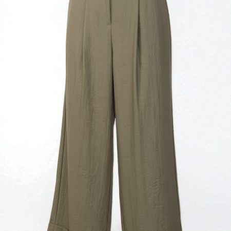 KARLEK PANTALONE EFFETTO STROPICCIATO VERDE OLIVA