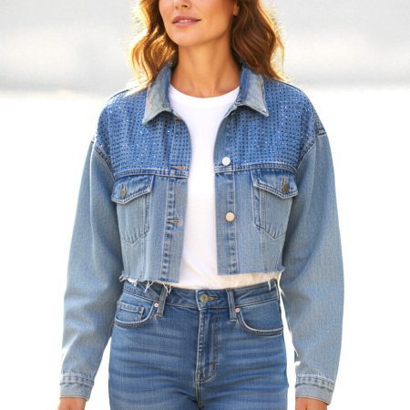 LUMINA GIACCA JEANS CON STRASS