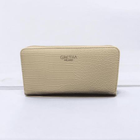 GRETHA MILANO PORTAFOGLIO COCCODRILLO BEIGE