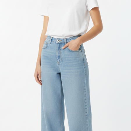 EIKI JEANS PALAZZO DENIM CHIARO