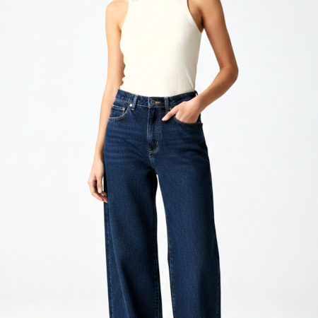 EIKI JEANS PALAZZO DENIM SCURO