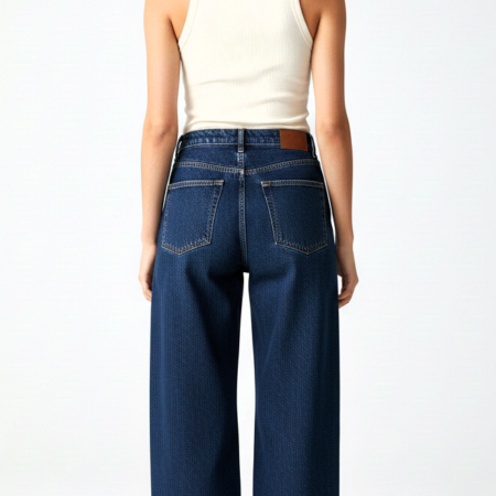 EIKI JEANS PALAZZO DENIM SCURO